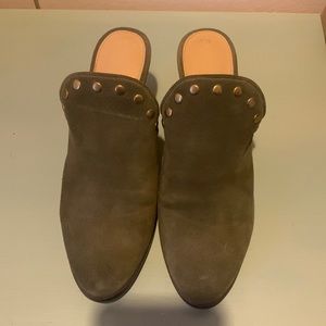 Michael Michael Kors green suede mules